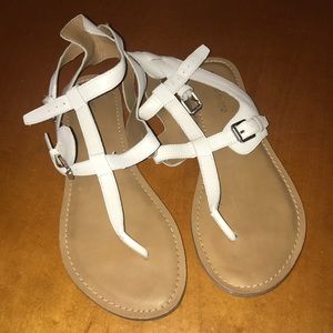 white sandals